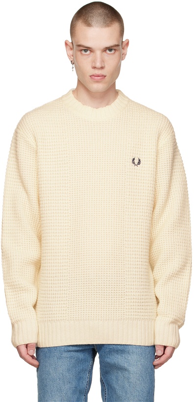 Photo: Fred Perry Off-White Textured Sweater