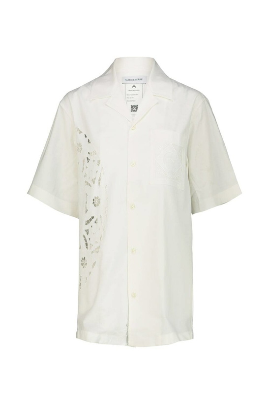 Photo: Marine Serre Bowling Shirt In Regenerated Household Linen