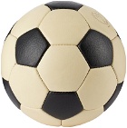 Modest Vintage Player Off-White & Black Leather Soccer Ball