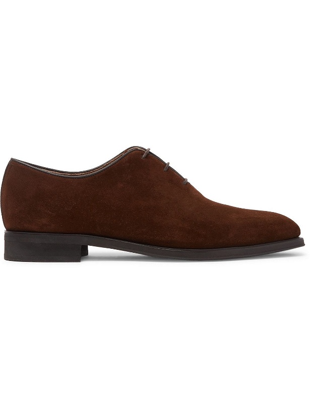 Photo: Berluti - Alessandro Infini Leather-Trimmed Suede Oxford Shoes - Brown