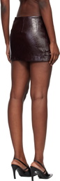 Off-White Brown Crinkle Coated Miniskirt