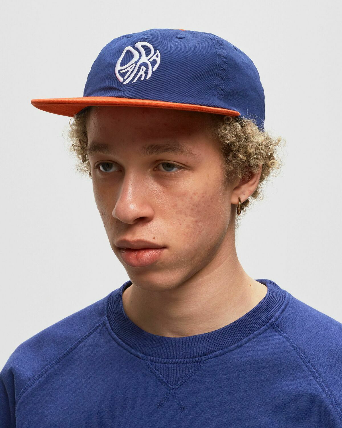 By Parra Circle Tweak Logo 6 Panel Hat Blue Caps By Parra