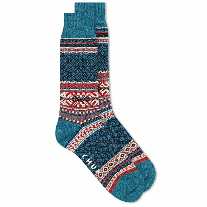 Photo: CHUP by Glen Clyde Company Men's Talv Sock in Teal