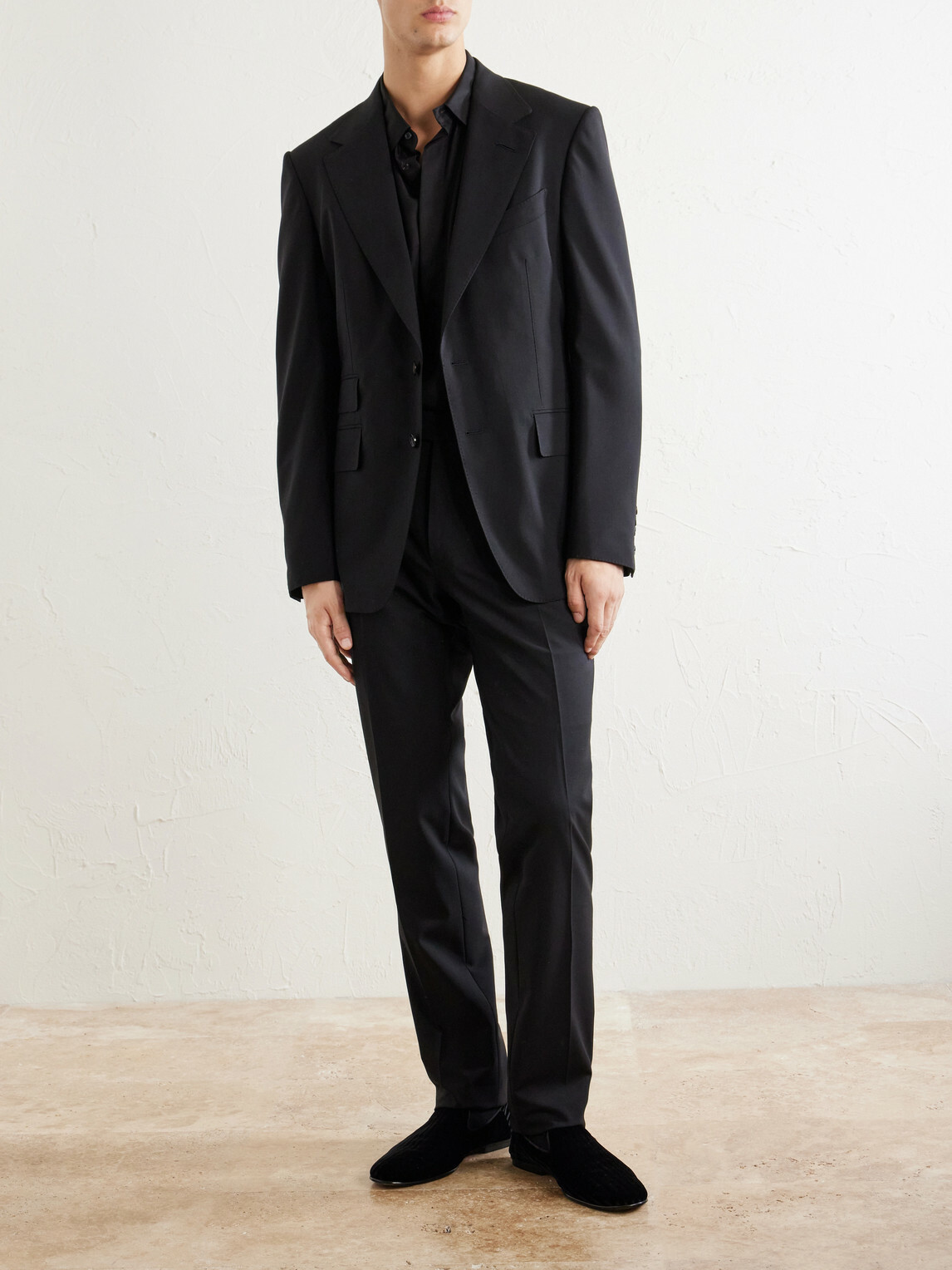 TOM FORD - Shelton Straight-Leg Stretch-Wool Trousers - Black