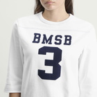 Beams Boy Women's 3/4 Sleeve Football T-Shirt in White