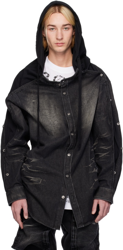 Photo: Y/Project Black Insert Hood Denim Shirt