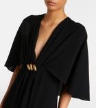Max Mara Elegante caped cady gown