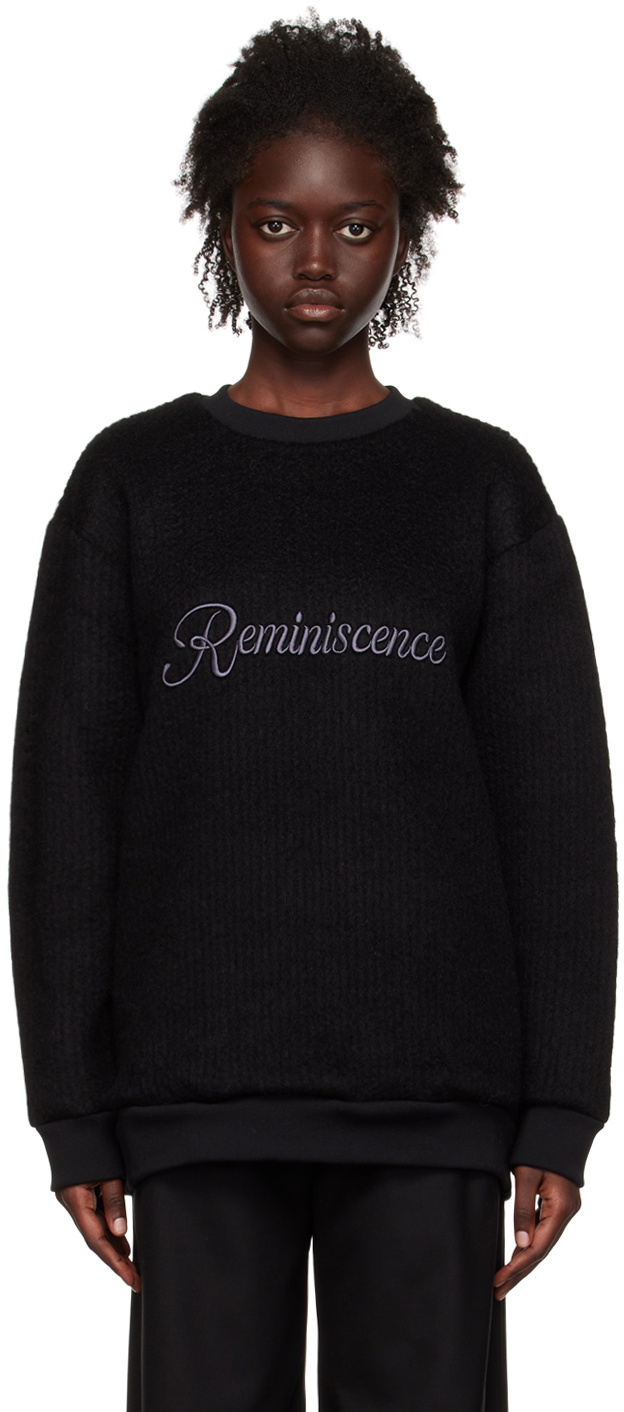 J KOO Black Embroidered Sweatshirt