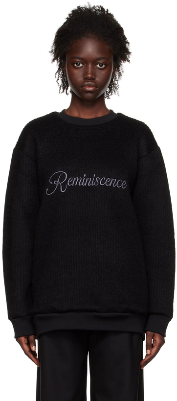 Photo: J KOO Black Embroidered Sweatshirt