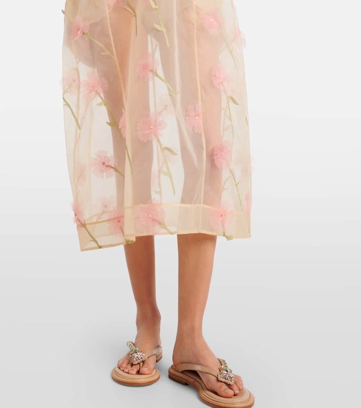 Simone Rocha Sculpted Carnation organza midi dress Simone Rocha