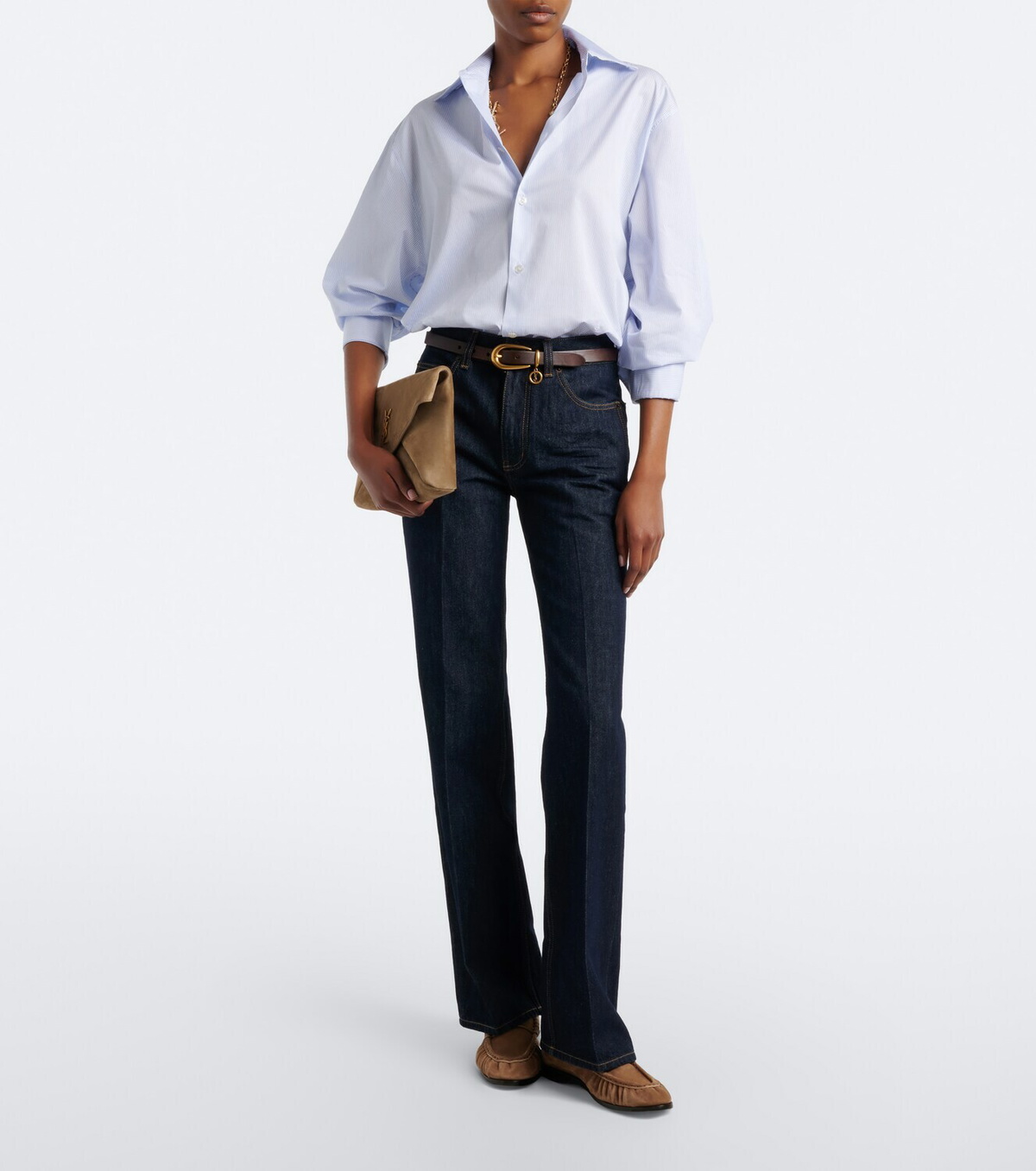 Saint Laurent Cassandre pinstripe cotton shirt