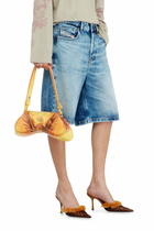 Diesel Relaxed shorts in fluid denim with abrasions - Shorts Womens in Blue