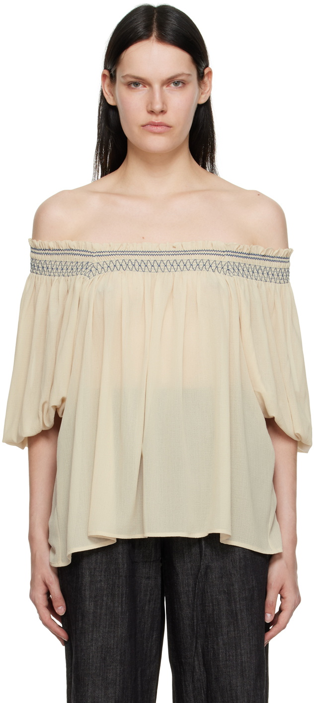 Chloe smock blouse - blue check main image 1