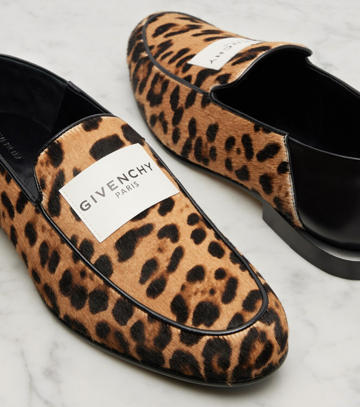 Givenchy Label leopard-print calf hair loafers