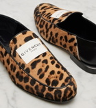 Givenchy Label leopard-print calf hair loafers