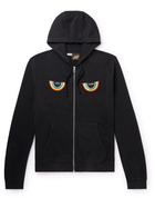 Loewe - Paula's Ibiza Logo-Appliquéd Cotton-Jersey Zip-Up Hoodie - Black