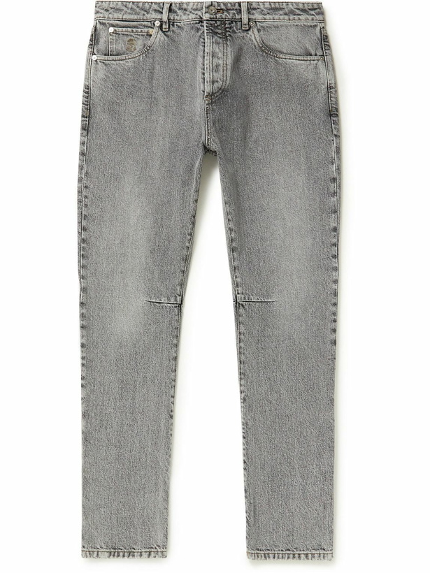 Photo: Brunello Cucinelli - Straight-Leg Bleached Jeans - Gray