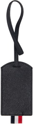 Thom Browne Black Leather Luggage Tag