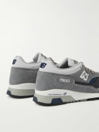 New Balance - 1500 Leather-Trimmed Suede and Mesh Sneakers - Gray