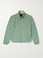 Zegna - Leather-Trimmed Silk Bomber Jacket - Green