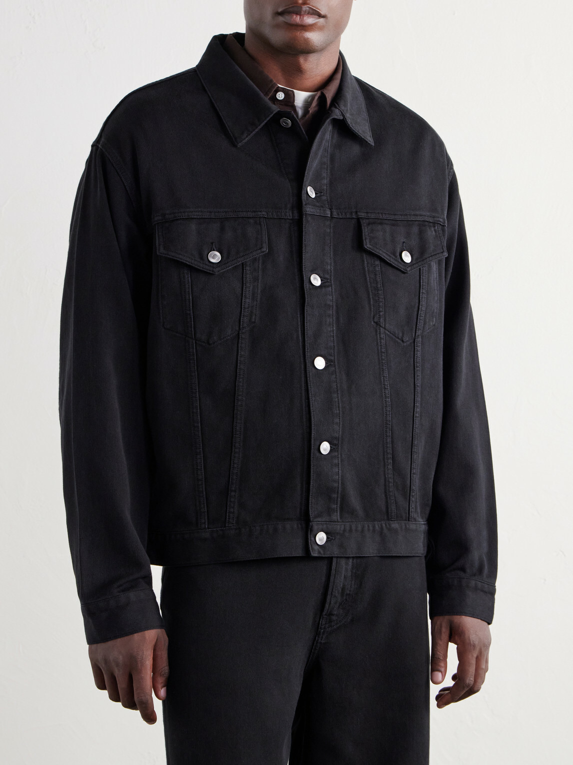 A.PRESSE - Cotton and Silk-Blend Piqué Jacket - Black