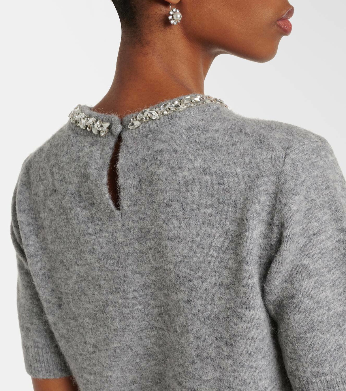 Velvet Layton embellished alpaca and wool-blend top