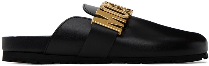 Photo: Moschino Black Logo Lettering Loafers