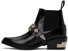 Toga Pulla Black Ankle Strap Chelsea Boots