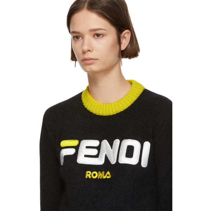 Fendi Black Fendi Mania Cropped Sweater Fendi