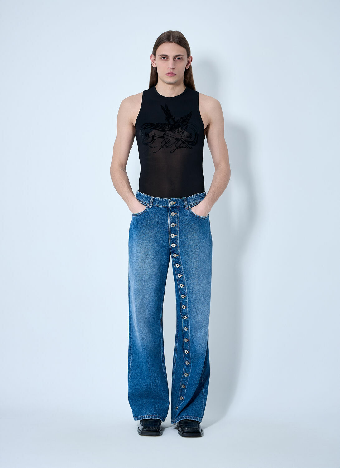 Jean Paul Gaultier Mesh Tattoo Tank Top
