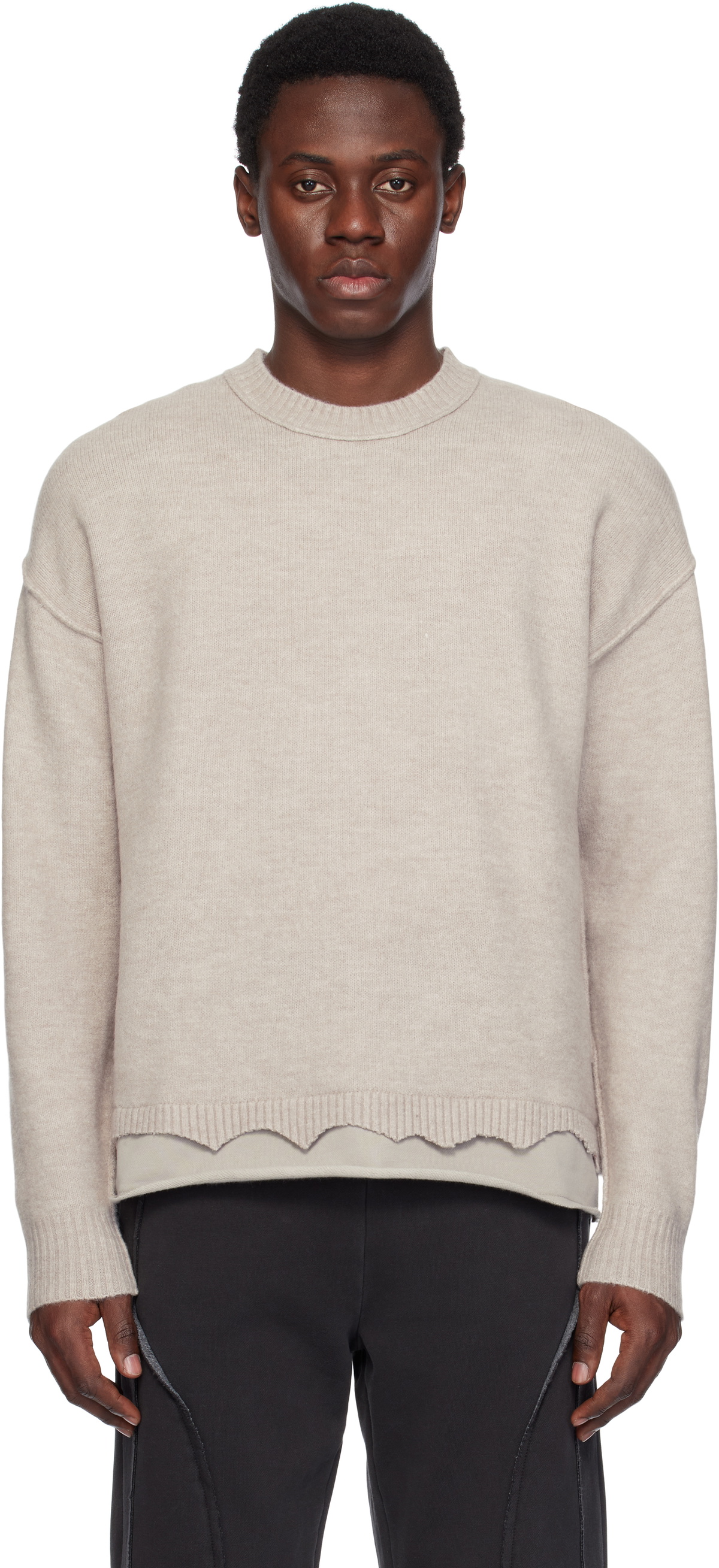 Izzue Taupe Layered Sweater