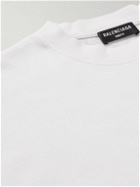 Balenciaga - Oversized Printed Cotton-Blend Jersey T-Shirt - White