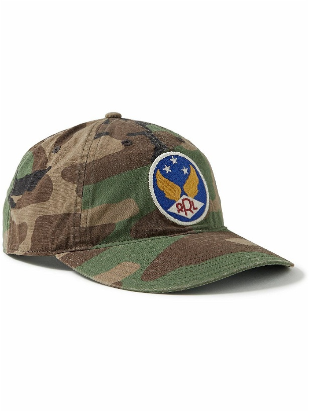 Photo: RRL - Logo-Appliquéd Camouflage-Print Cotton-Ripstop Baseball Cap
