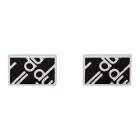Dunhill Silver and Black Logo Cufflinks