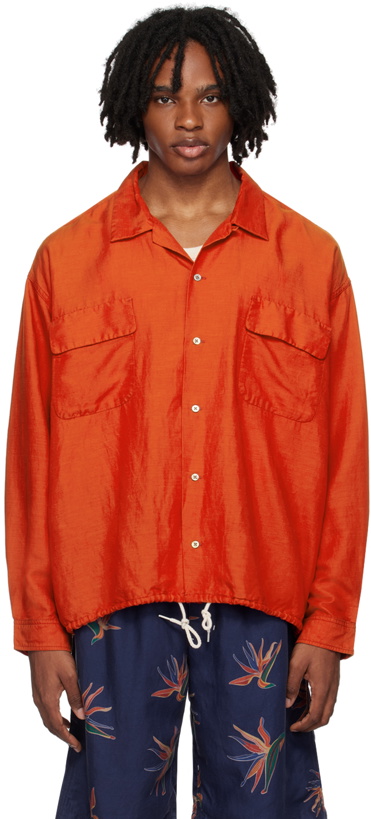 Photo: nanamica Orange Open Collar Shirt