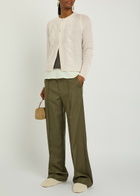 Lisa Yang Gwyneth Cable-knit Cashmere and Silk-blend Cardigan Cream