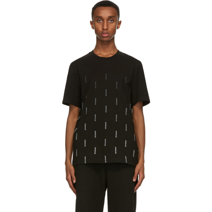 Photo: Moncler Black Jersey Fade Logo T-Shirt