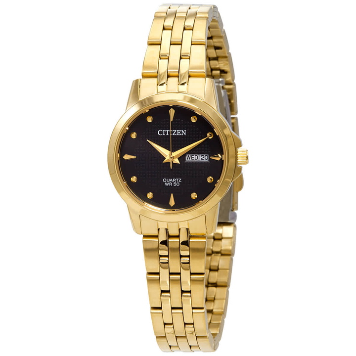 Photo: Citizen Quartz Black Dial Gold-tone Ladies Watch EQ0603-59F