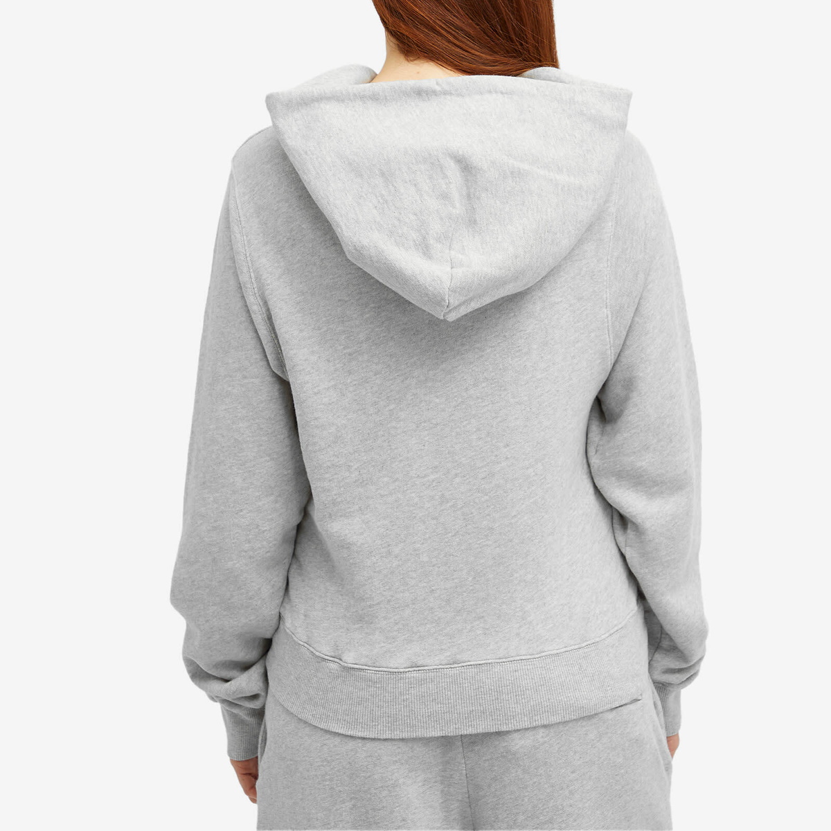 Martine Rose Women's Shrunken Logo Hoodie in Grey Marl