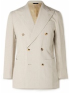 Thom Sweeney - Slim-Fit Unstructured Double-Breasted Linen Suit Jacket - Neutrals