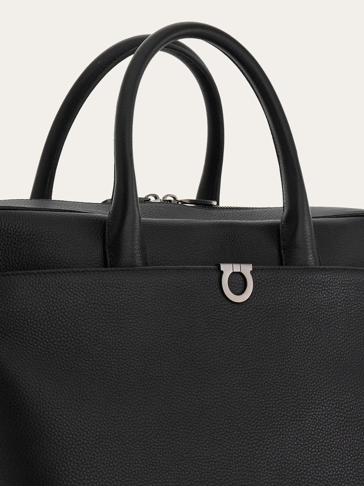Ferragamo Mens Gancini briefcase in Black