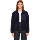 YMC Navy Fleece Pilgrim Zip-Up Jacket