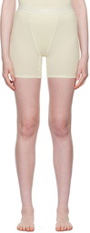 SKIMS Off-White Cotton Rib Boy Shorts