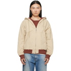 MM6 Maison Margiela Beige Hooded Reversible Jacket