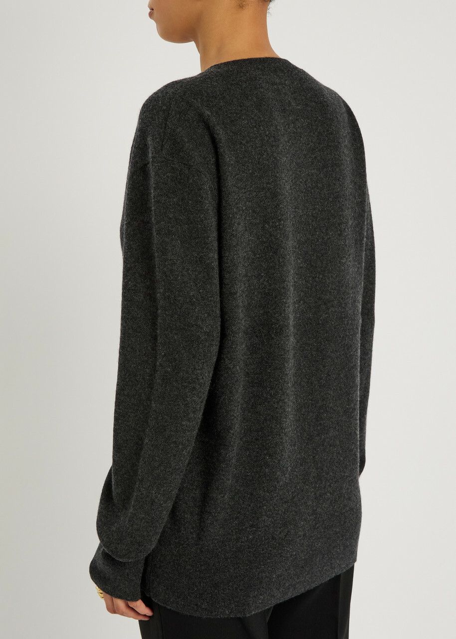 Toteme V-neck Cashmere Jumper Charcoal