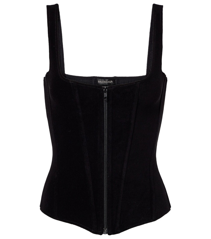Photo: Balenciaga Cotton-blend velvet corset top