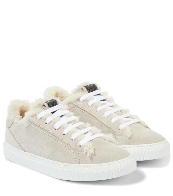 Photo: Brunello Cucinelli Shearling-lined suede sneakers