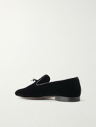 TOM FORD - Scott Bow-Detailed Velvet Loafers - Black