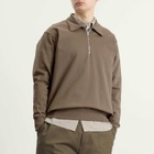 Norse Projects Men's Standard Half Zip Sweatshirt in Walnut