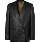 Fear of God for Ermenegildo Zegna - Slim-Fit Double-Breasted Leather Jacket - Black